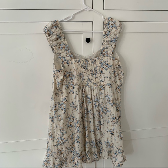 Old Navy Plus Cream/Blue Floral Ruffle Cami Dress Size 2X - Picture 7 of 10